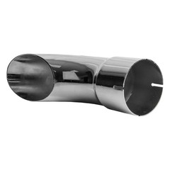 4″ x 12″ Curved End Pipe Exhaust Stack Chrome Replacement for UNIVERSAL