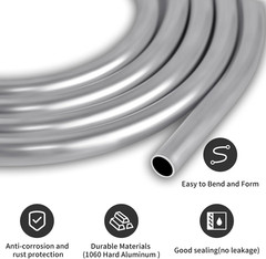 10Ft 1/2″ OD Aluminum Hard Fuel Line Hardline Tube Tubing Coil | Flexible, Easy