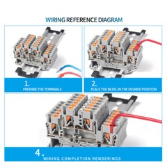 PT 2.5 mm² Screwless Push-in Connectors DIN Rail Terminal Blocks Assembled Kit