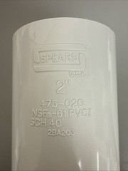 Spears 475-020 2” PVC Wye Fitting Sch 40 Slip x Slip x Slip White USA