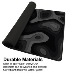 Large Gaming Mouse & Desk Pad with Abstract Pattern, 31 x 15.5 inches, Black