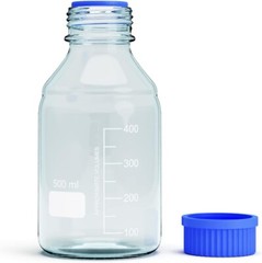 500ml Glass Round Media Storage Bottles with GL45 Screw Cap, Borosilicate Glass