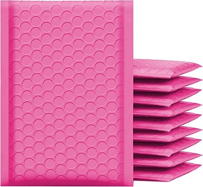 SuperPackage® 500 #000 4 X 7 Poly Bubble Mailers Padded Envelopes -Hot Pink