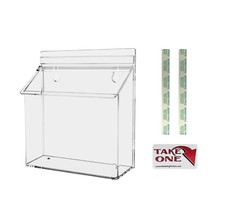 7.5″W x 5.5″H Outdoor Postcard Holder Wall Brochure Box with Lid