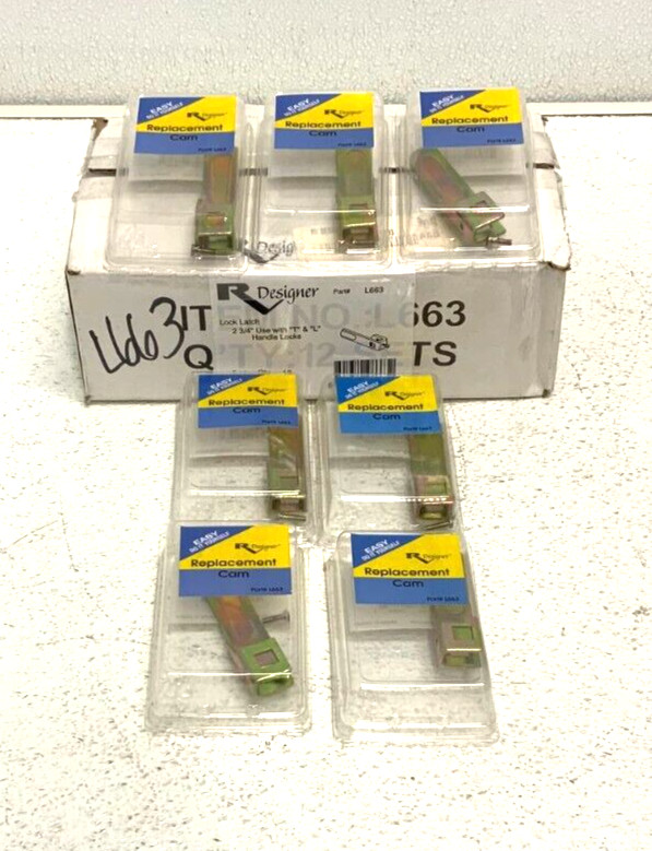 NEW Lot of 7 RV Designer L663 T And L Handle Cam Lock Repl. Cylinder 2-3/4″ 255G