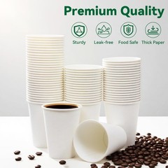 Coffee Cups, 100 Count 12 Oz Paper Cups, Disposable Cups for Hot and Cold,