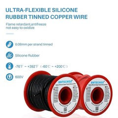 BNTECHGO 14 Gauge Silicone Wire Spool red and Black Each 25ft Flexible 14 AWG…