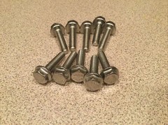 (10) M6 X 1.00 X 25 Stainless Steel DIN 6921 A2 Hex Flange Bolts M6x25mm Flange