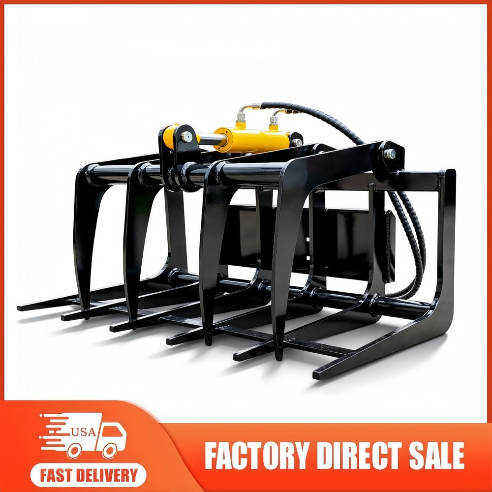 Root Grapple Bucket Attachment for Mini Skid Steer Loader Hollow Log Grapple