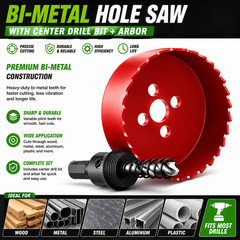 9Pcs Bi-Metal Hole Saw Kit 3/4″ to 2-1/4″ M42 Hole Cutter bimetal Hole Tool Set