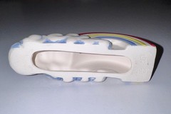 Vintage 1982 ceramic pride rainbow with clouds desk top business card holder