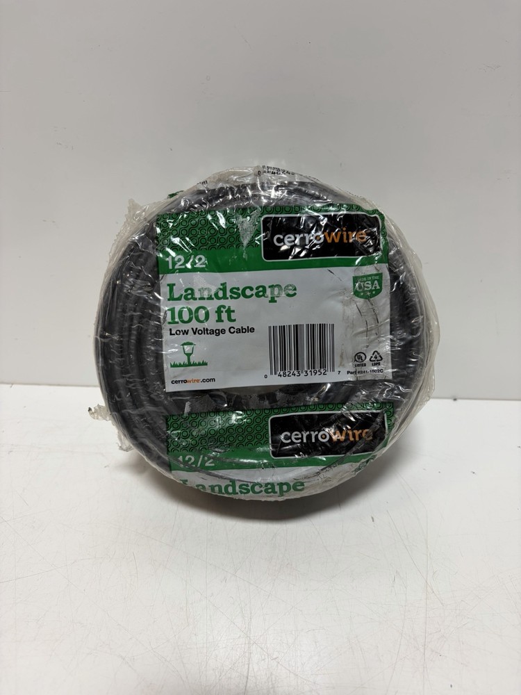 Cerrowire 100 ft. 12/2 Black Stranded Low-Voltage Landscape Lighting Wire