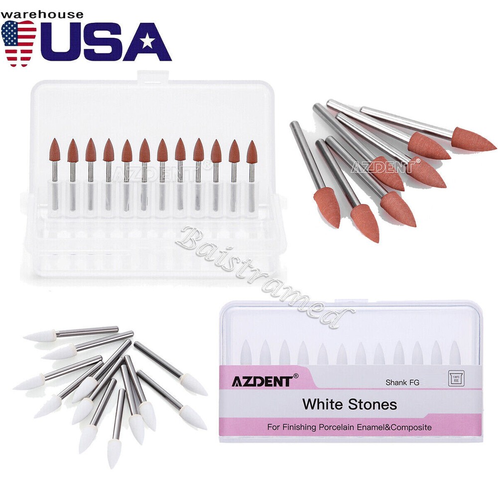 Dental 0413 Brownie Polishers Friction Grip FG/White Polishing Stones Flame FL2
