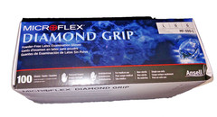 Microflex MF-300-L Ansell Diamond Grip Latex Gloves Large Textured 100 Count