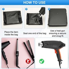 50Pcs Shrink Wrap Bags 4 x 8 Inches Black POF Heat Shrink Wrap Bags