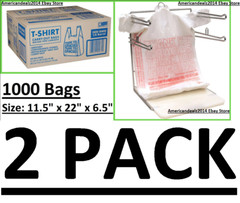 2 PACK T-Shirt Thank You Plastic Grocery Store Shopping Carry Out Bag 1000ct Ea