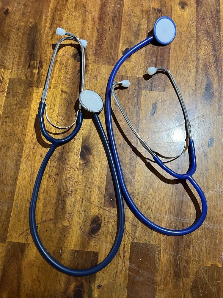 2 Generic Stethoscopes with Parts and Accessories for Medical Use
