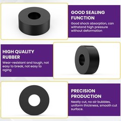 16 Pcs Multi Purpose Rubber Spacers 1 Inch OD x 3/8 Inch ID x 1/2 Inch Thick