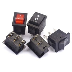 KCD1-101 6A 250V 15mm x 21mm ON/OFF Rectangular Boat Rocker Switch 2/3/4/6 Pin