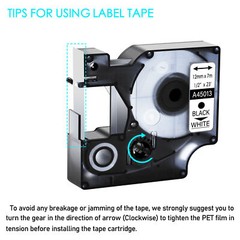 Black on White/Clear/Red/Yellow/Glod Label Tape For Dymo D1 45010-45024 12MM