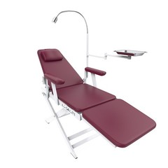Dental Portable Folding Chair Foldable Mobile Chair with Tray & LED Light