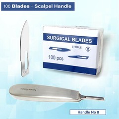 100 Sterile Scalpel Blades #60 + Handle #8 – Autopsy Post Mortem Surgical Dental