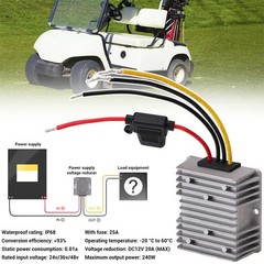 20A 240W DC 18V 20V 24V 36V 48V to 12V Step Down Voltage Converter with Fuse
