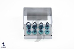 Dental Trephine Drills Kit 8 Pcs Implant Blue Titanium Coated & Bur Holder CE