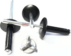 Black Exploding Pop Rivets 3/16″ Tri-Fold Large Head Aluminum Mandrel .040 – .35