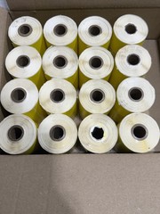 16 Rolls 4×4 Yellow Direct Thermal Poly Labels 0.75 Core 155 Per Roll 2480 Total