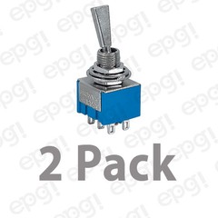 2 PACK – DPDT C/OFF ON/OFF/ON MINI BATHANDLE TOGGLE SWITCH 6A-125V # 66-1229-2PK