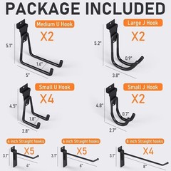24 Pack Heavy Duty Slatwall Hooks Black Slatwall Panel Accessories Assortment