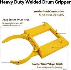 Drum Grabber for 55 Gal Drums up to 22.4″ Diameter 1500 Lb Capacity Fork Mounted