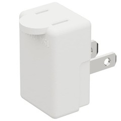 1PC NEMA 1-15P to 1-15R 90° Up Angle 2-Prong US Power Adapter White