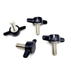 M6 x 14mm Clamping Thumb Screw Bolts with Black Butterfly Tee Wing Knob 4 Pack