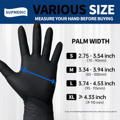 Supmedic Medical Soft Max™ Black Nitrile Disposable Gloves, 100 Pcs, Latex-Free