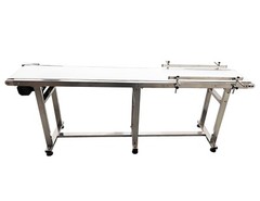 110V 82.7″*7.8″ Food Grade White PU Belt Conveyor Stainless Steel Body 120W