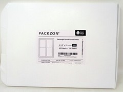 PACKZON 400-Labels 3.5×5 Rounded Corner Self Adhesive 4-Labels/Sheet (NEW)
