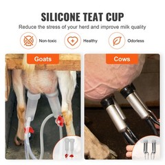 VEVOR Goat Milking Machine Goat Milker 6 L 304 Stainless Steel Bucket for Cows