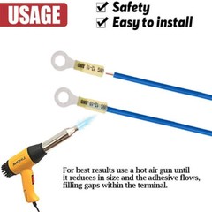 Waterproof Copper Wire Crimp Connectors Assortment Heat Shrink Ring Terminals