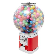 1.26 in Gumball Machine with Coin Bank – Red Vintage Bubble Gum Candy Dispenser