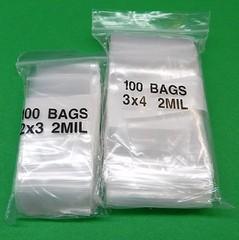200 Bags 2mil White Block 2 sizes 2×3 & 3×4 Small Size Baggies Reclosable 2 Mil