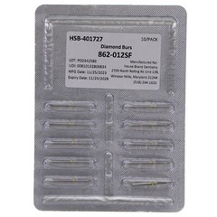 House Brand Dentistry 401727 HSB FG 862-012SF Flame Super Fine Diamond Burs 10Pk