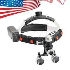 Dental 3.5X Binocular Loupe Headband Magnifier/5/10W LED Headband Headlight Lamp