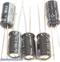 5x Nichicon VY 0.33uF 200V 105C radial electrolytic Capacitors (63V 100V 160V)