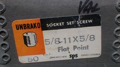 5/8-11 x 5/8″ Socket Set Screw Flat Point Lot of (10) pieces Unbrako
