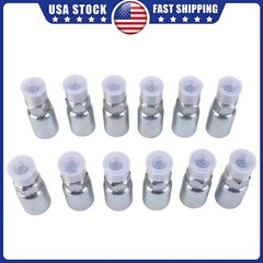 12Pcs 1/2″ HOSE X 1/2″ NPTF MALE PIPE THREAD HYDRAULIC HOSE END CRIMP FITTINGS