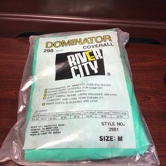 River City, Coverall Green,298series, Size-M, .35mm PVC/Polyester, Style#:2981