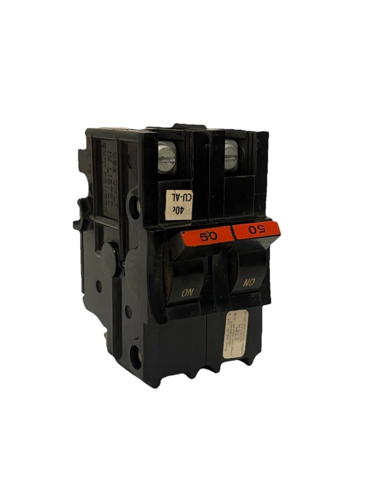 FPE Federal Pacific NA250 Stab-Lok 50 Amp 2 Pole Circuit Breaker – Red Handle