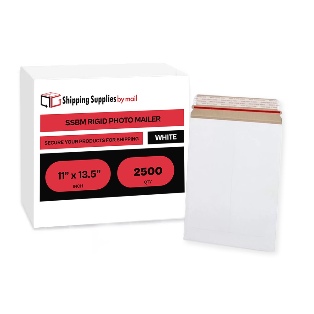 11″ x 13.5″ White Rigid Photo Document Mailers Cardboard Envelopes 2500